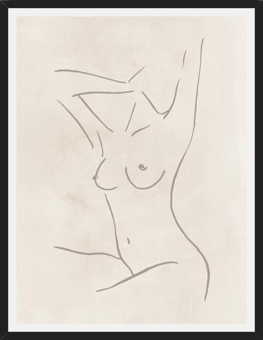 Cuadro Female body sketch - Champagne