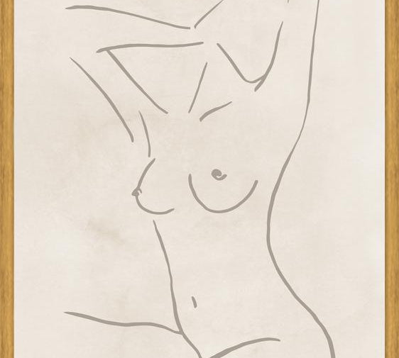 Cuadro Female body sketch - Champagne