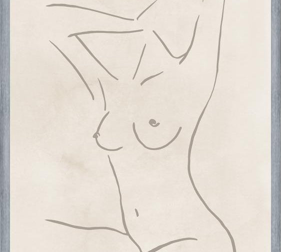 Cuadro Female body sketch - Champagne
