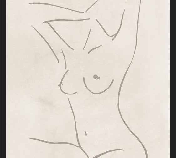 Cuadro Female body sketch - Champagne