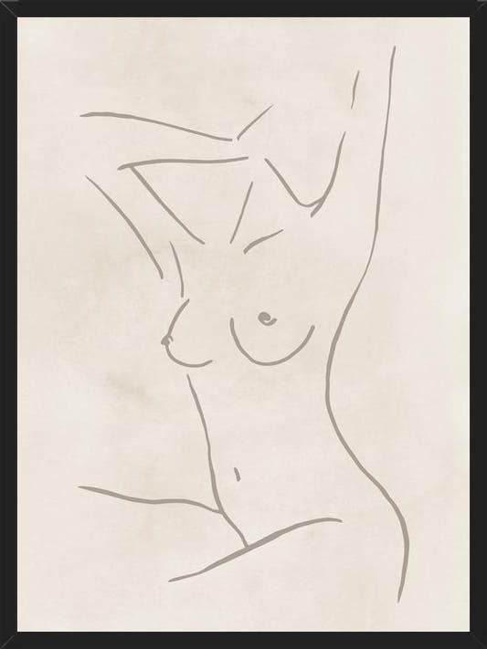 Cuadro Female body sketch - Champagne