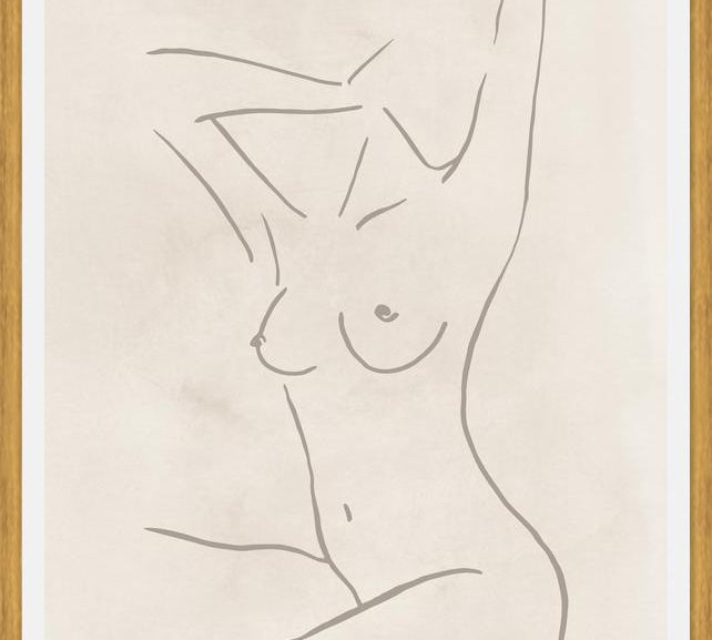 Cuadro Female body sketch - Champagne