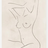 Cuadro Female body sketch - Champagne