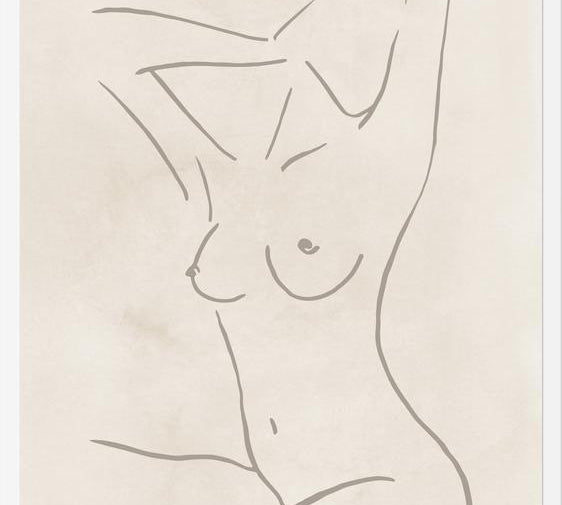 Cuadro Female body sketch - Champagne