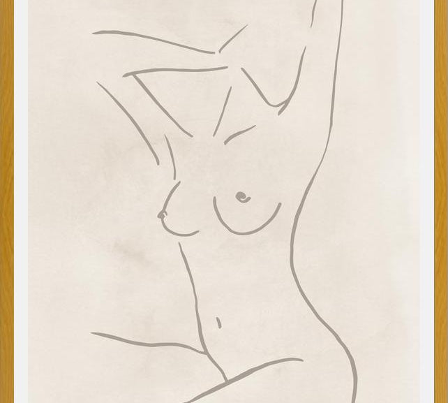 Cuadro Female body sketch - Champagne