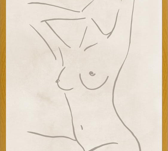 Cuadro Female body sketch - Champagne