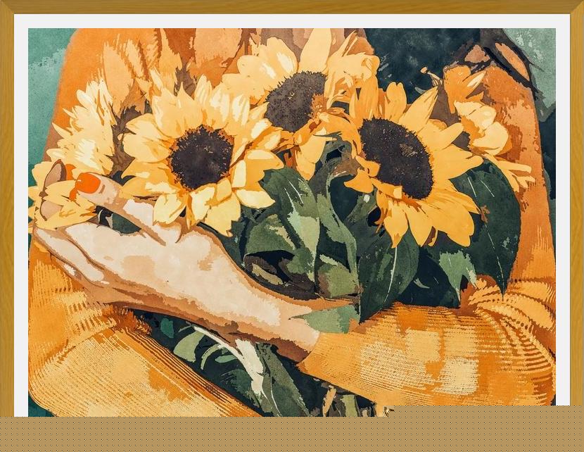 Cuadro Holding Sunflowers
