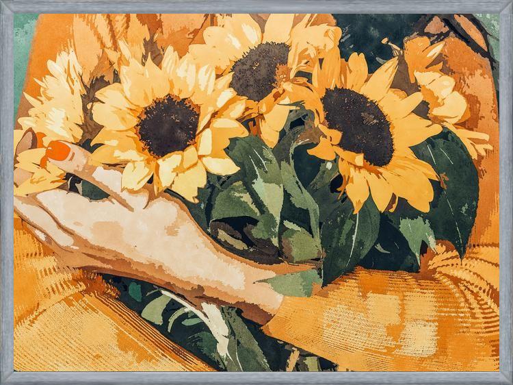 Cuadro Holding Sunflowers