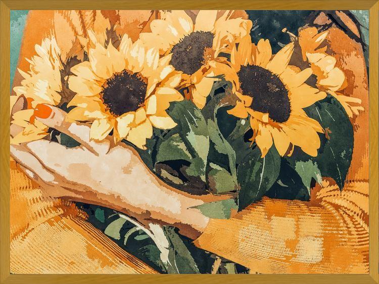 Cuadro Holding Sunflowers