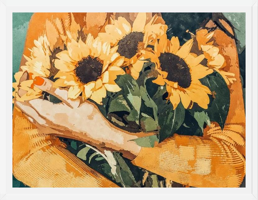 Cuadro Holding Sunflowers