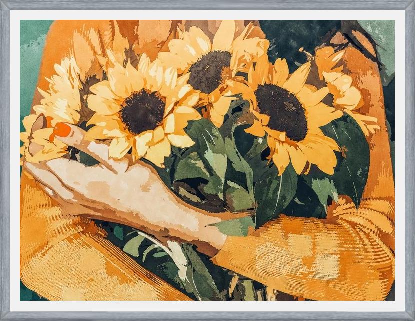 Cuadro Holding Sunflowers