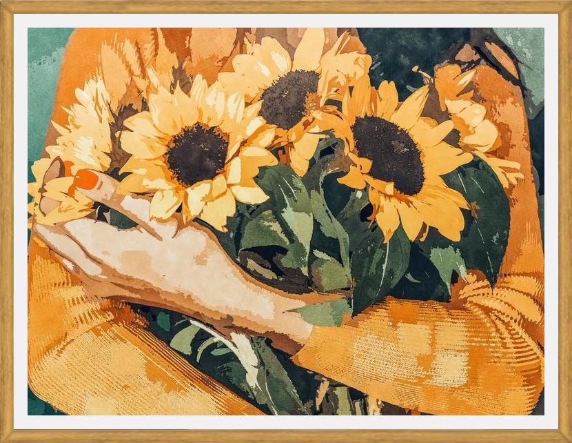 Cuadro Holding Sunflowers