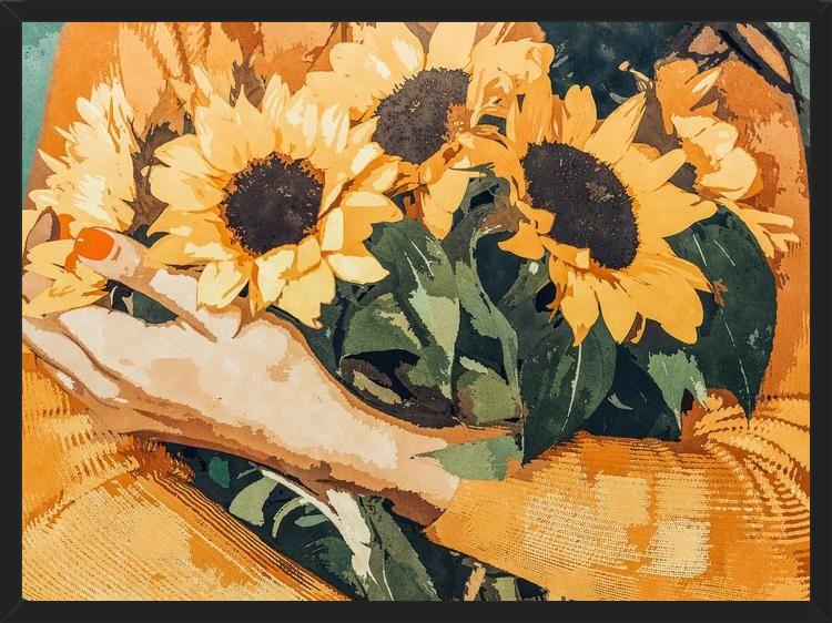Cuadro Holding Sunflowers
