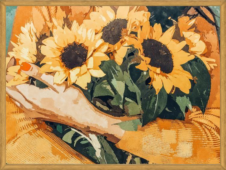 Cuadro Holding Sunflowers