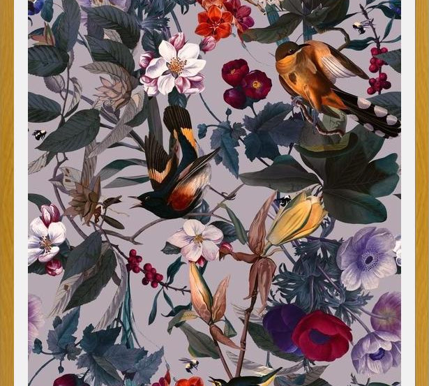 Cuadro Floral and Birds XL