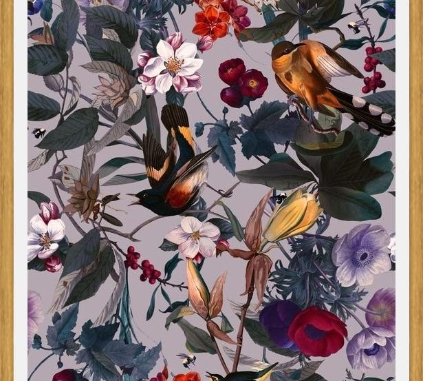 Cuadro Floral and Birds XL