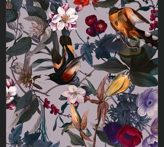 Cuadro Floral and Birds XL