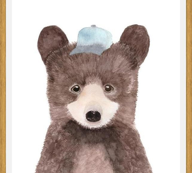 Cuadro Oso pardo con gorra
