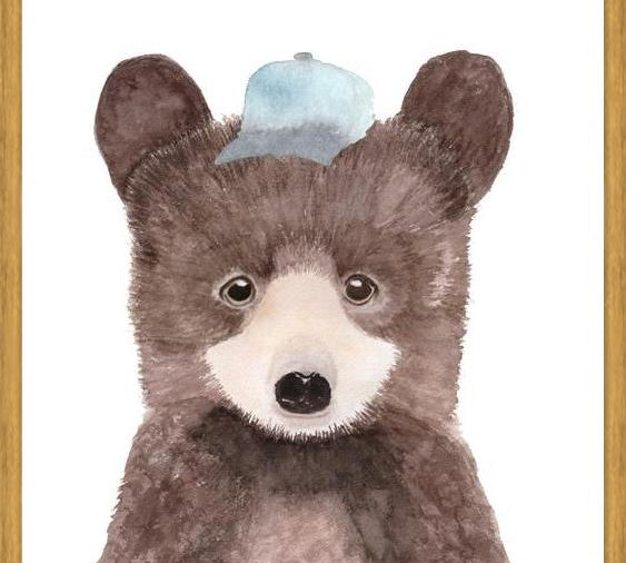 Cuadro Oso pardo con gorra