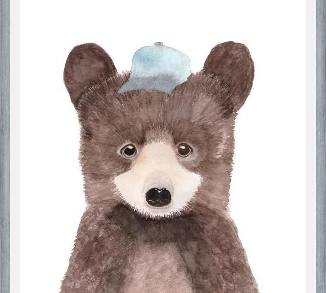 Cuadro Oso pardo con gorra