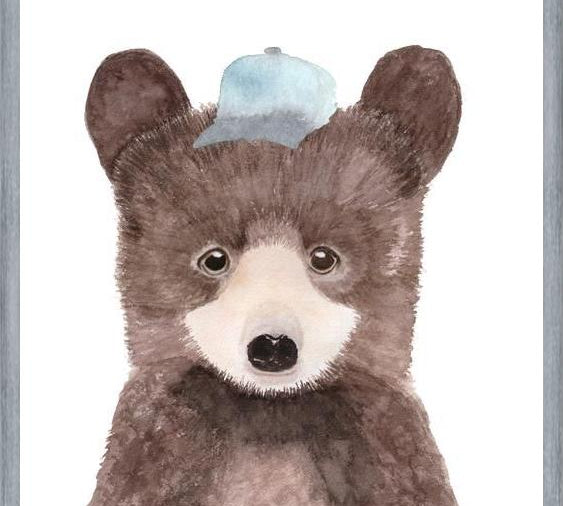 Cuadro Oso pardo con gorra