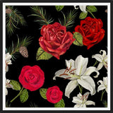 Cuadro Red Rose, Lily and Pine