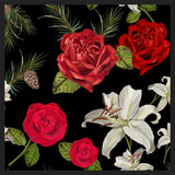Cuadro Red Rose, Lily and Pine