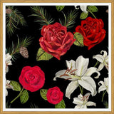 Cuadro Red Rose, Lily and Pine