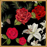 Cuadro Red Rose, Lily and Pine