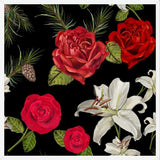 Cuadro Red Rose, Lily and Pine