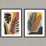 Set de Cuadros Leaves boho I y II