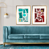 Set de Cuadros Paper cuts & colors dorado
