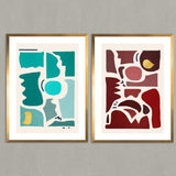 Set de Cuadros Paper cuts & colors dorado