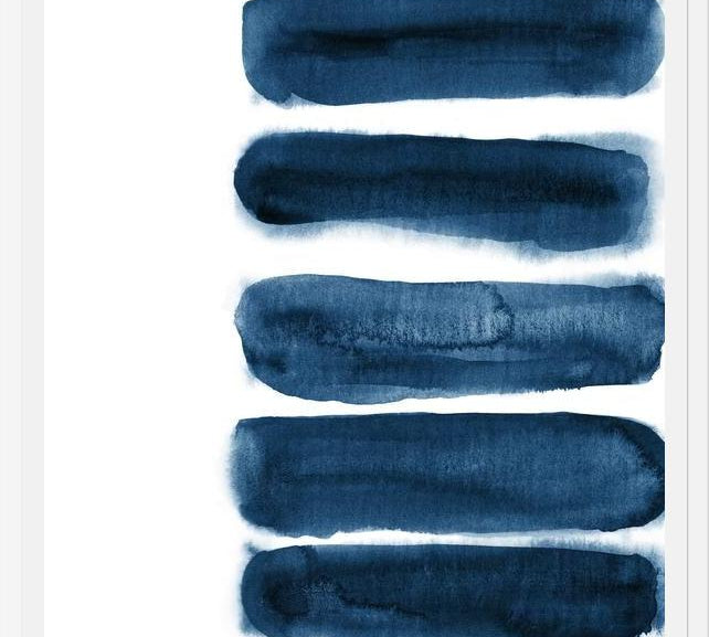 Cuadro Indigo blue watercolor brush strokes
