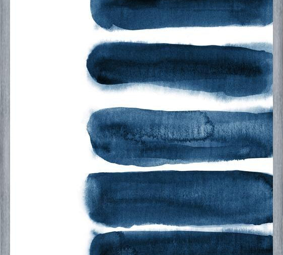 Cuadro Indigo blue watercolor brush strokes