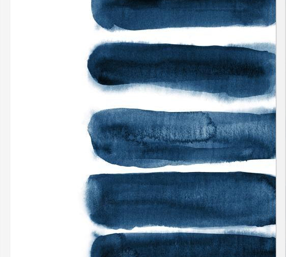 Cuadro Indigo blue watercolor brush strokes