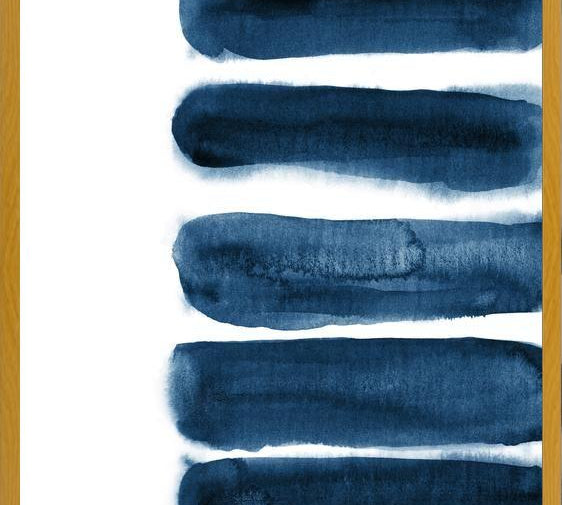 Cuadro Indigo blue watercolor brush strokes
