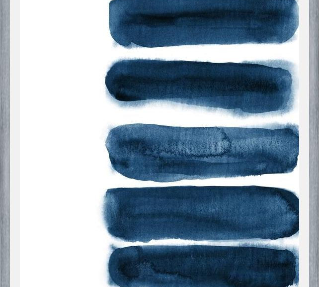 Cuadro Indigo blue watercolor brush strokes