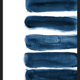 Cuadro Indigo blue watercolor brush strokes