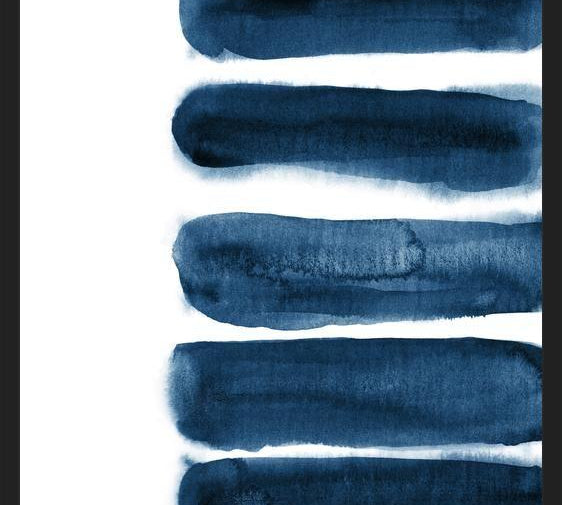 Cuadro Indigo blue watercolor brush strokes