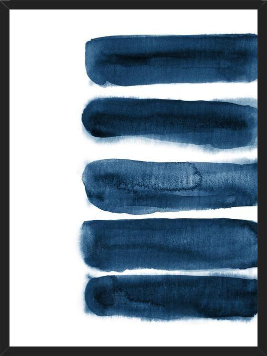 Cuadro Indigo blue watercolor brush strokes