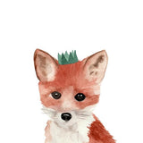 Canvas Zorrito con coronita verde