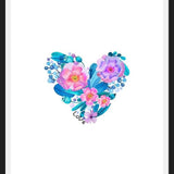 Cuadro Watercolor Floral Heart