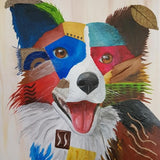 Canvas Perro Border Collie