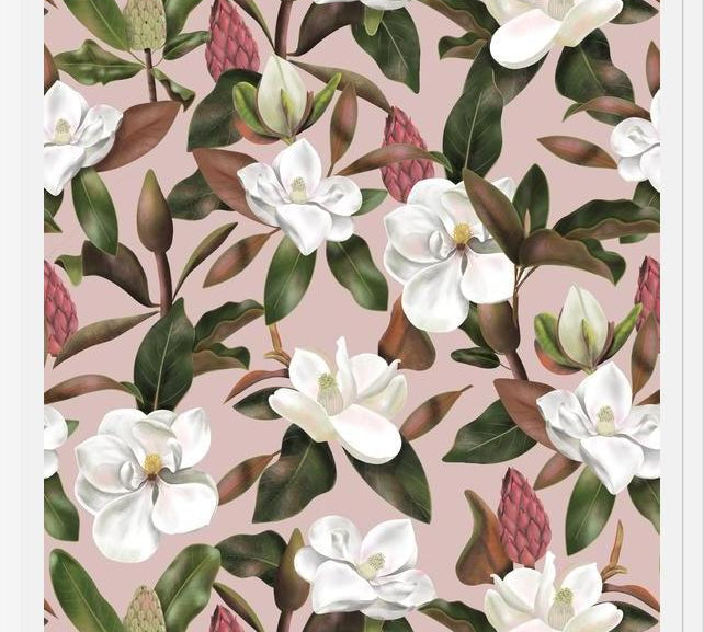 Cuadro Magnolias Pink Pattern