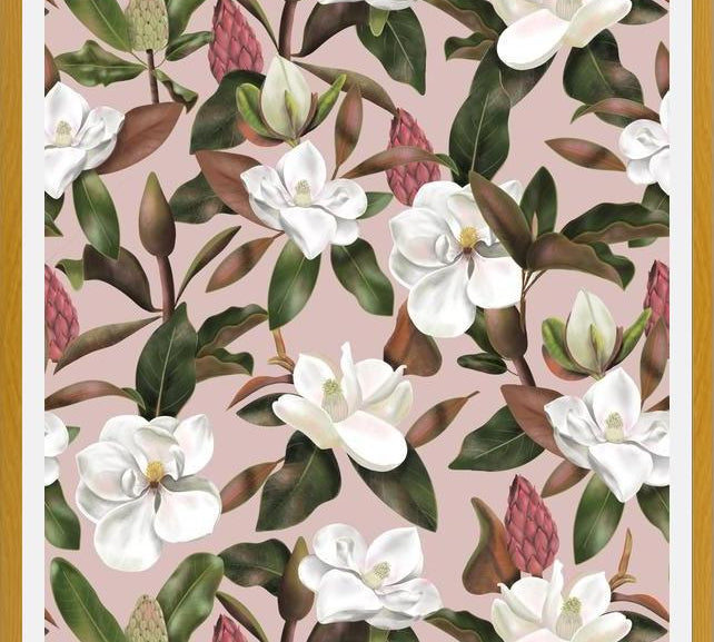 Cuadro Magnolias Pink Pattern