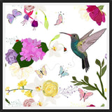 Cuadro Hummingbird and Flowers. Hydrangea, Vanilla, fuchs