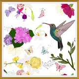 Cuadro Hummingbird and Flowers. Hydrangea, Vanilla, fuchs