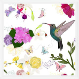 Cuadro Hummingbird and Flowers. Hydrangea, Vanilla, fuchs