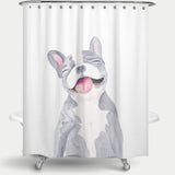 Cortina de Baño Bulldog Frances Gris